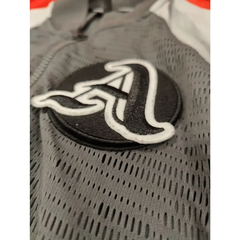 Adidas Track Jacket Mens Medium GREY Removable Patch Athletic Golf full Zip